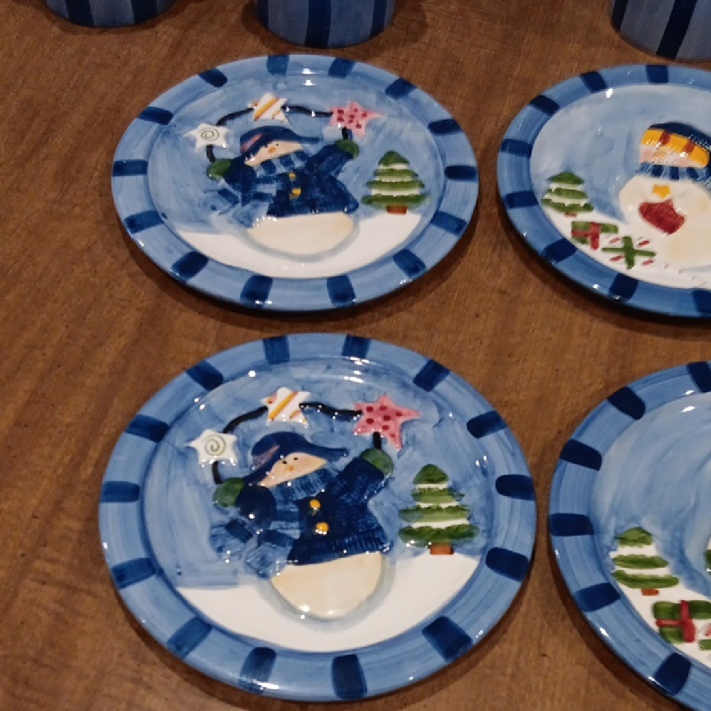 Festive Snowman Ceramic Mug and Plate Set - Picture 2 of 9